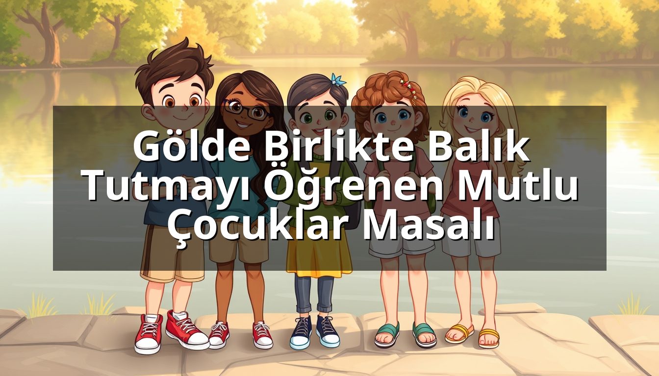 Gölde Birlikte Balık Tutmayı Öğrenen Mutlu Çocuklar Masalı