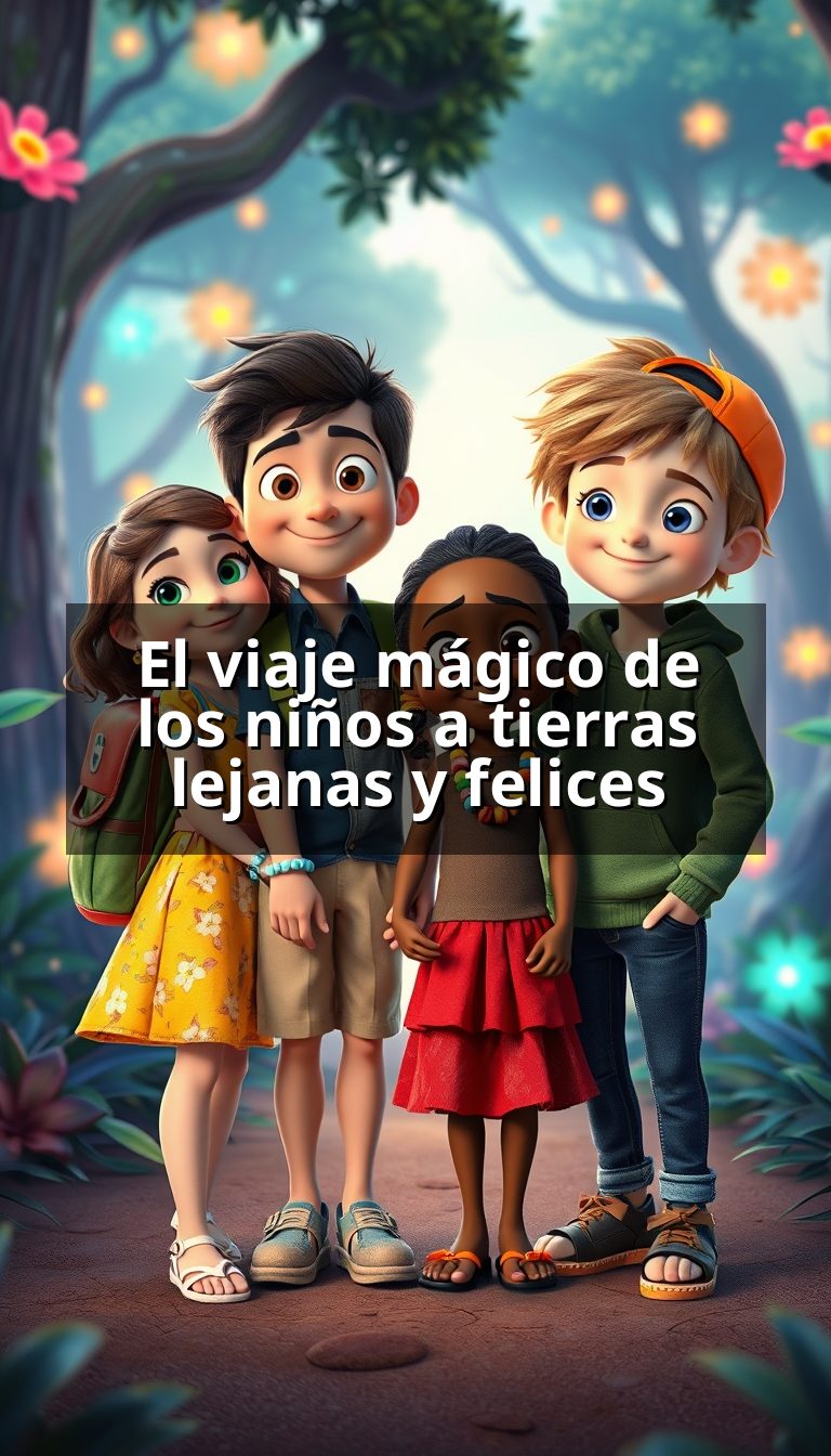 El viaje mágico de los niños a tierras lejanas y felices