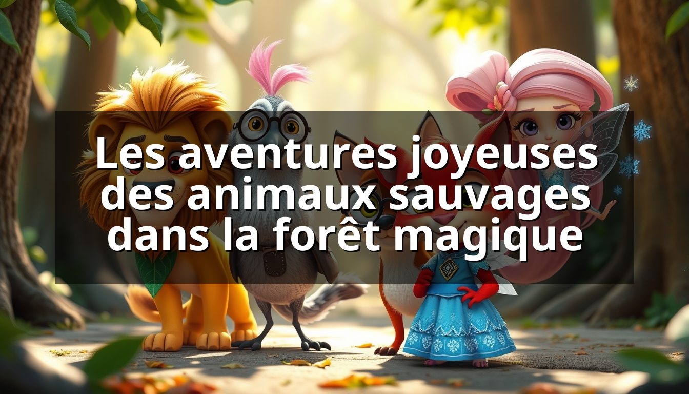 Les aventures joyeuses des animaux sauvages dans la forêt magique