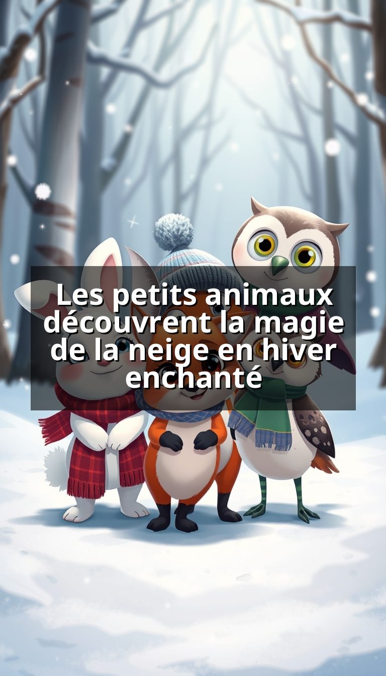 Les petits animaux découvrent la magie de la neige en hiver enchanté