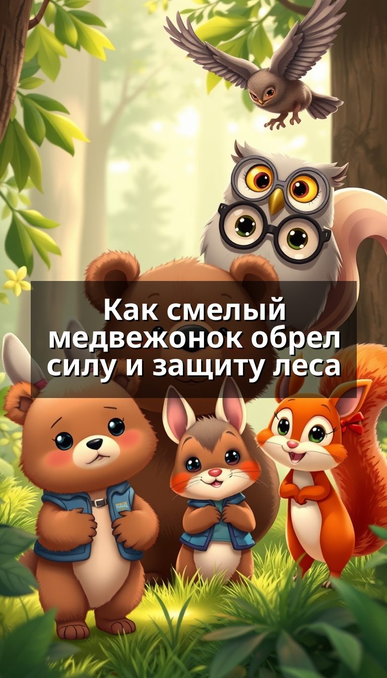 Как смелый медвежонок обрел силу и защиту леса