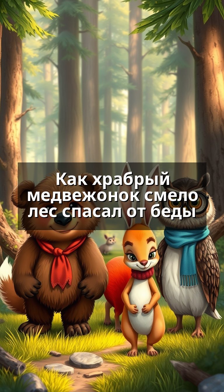 Как храбрый медвежонок смело лес спасал от беды