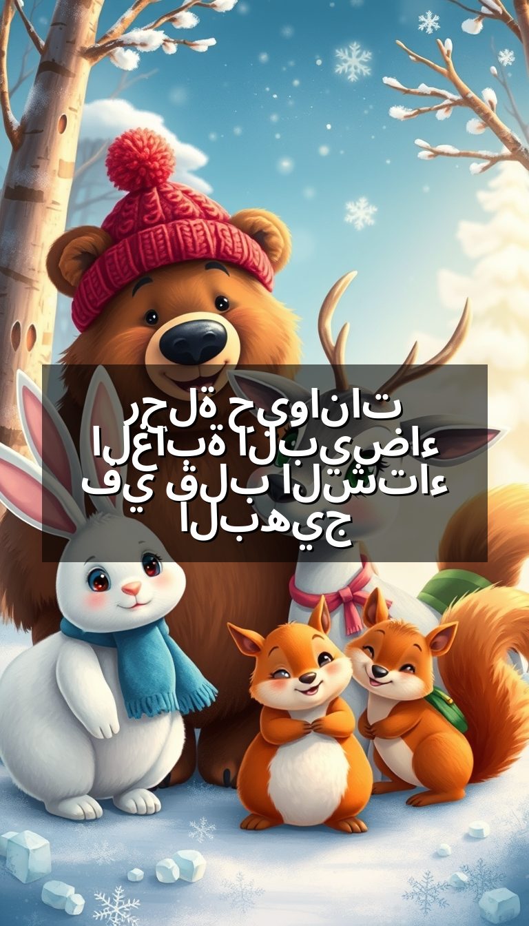 رحلة حيوانات الغابة البيضاء في قلب الشتاء البهيج